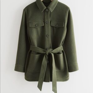 & Other Stories belted wool overcoat shacket